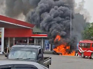 3 Motor Terbakar di SPBU Karangnunggal, Diduga Akibat Korsleting Listrik